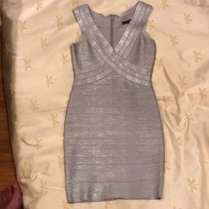Silver Bandage Cocktail Dress